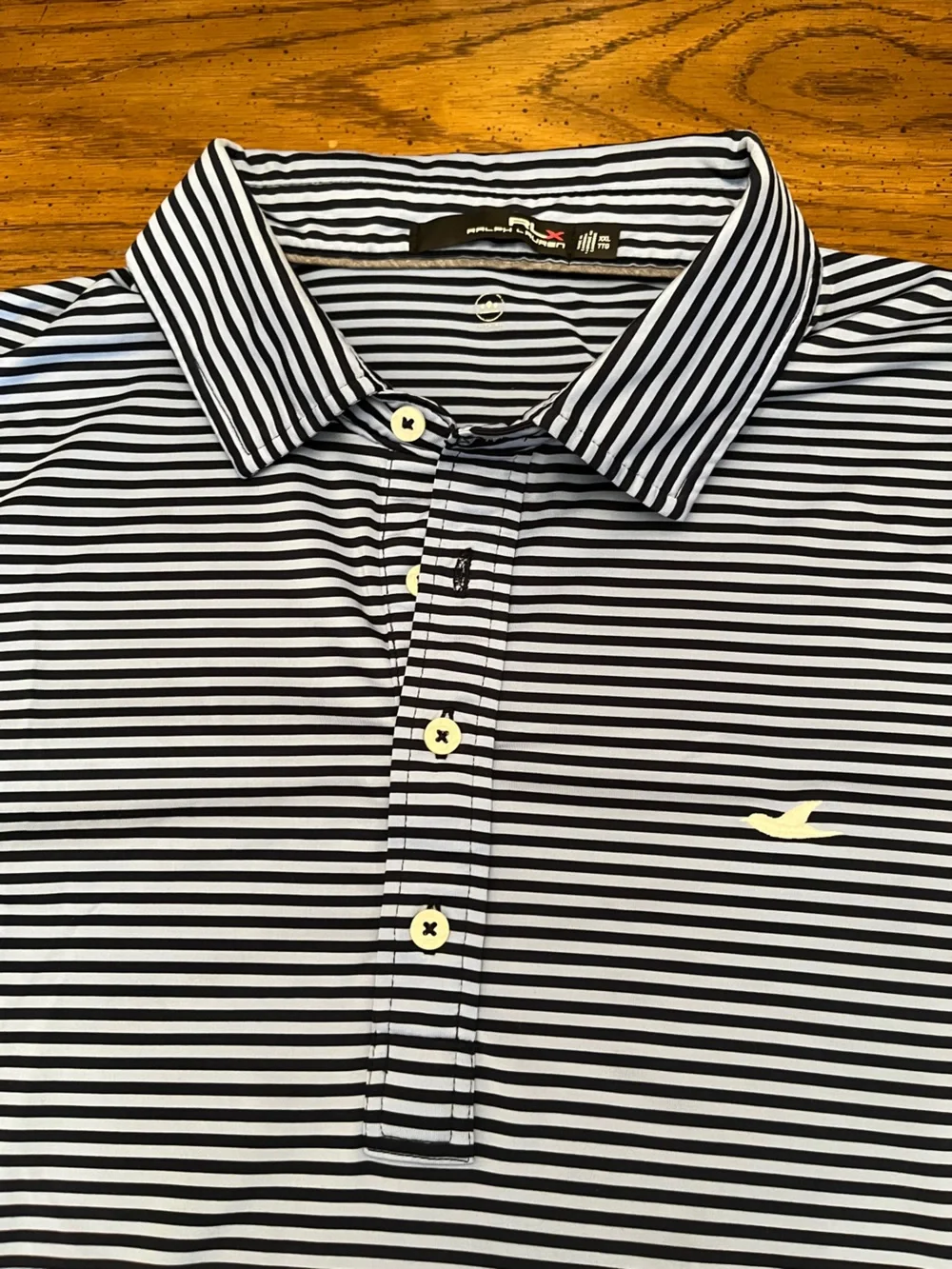 RLX Ralph Lauren Blue Vertical Stripe Polo Shirt, size XXL